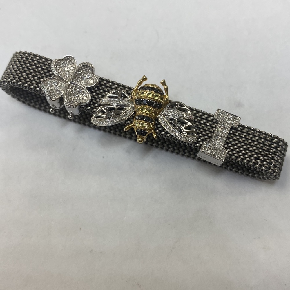 Bangle Bracelet Diamonds 14K Gold - Picture 6 of 14